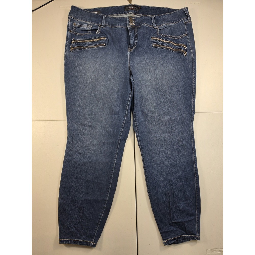 Torrid Premium Jegging Zip Pocket High Rise 3 Button Womens 28R Dark Stretch